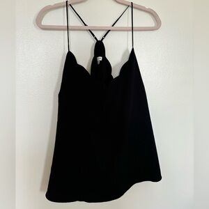 J Crew Scallop Blouse Black Spaghetti Strap